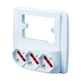 Wall power strip EMILIA Schuko 3 places wired