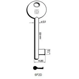 Chiave passepartout DX per serrature porte interne BONAITI