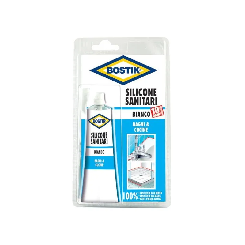 White acetic silicone sanitary tube Bostik ml.60 White acetic silicone sanitary tube Bostik ml.60