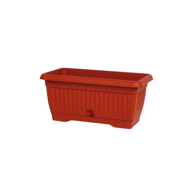 45x25x21H rectangular balcony flower box with tray