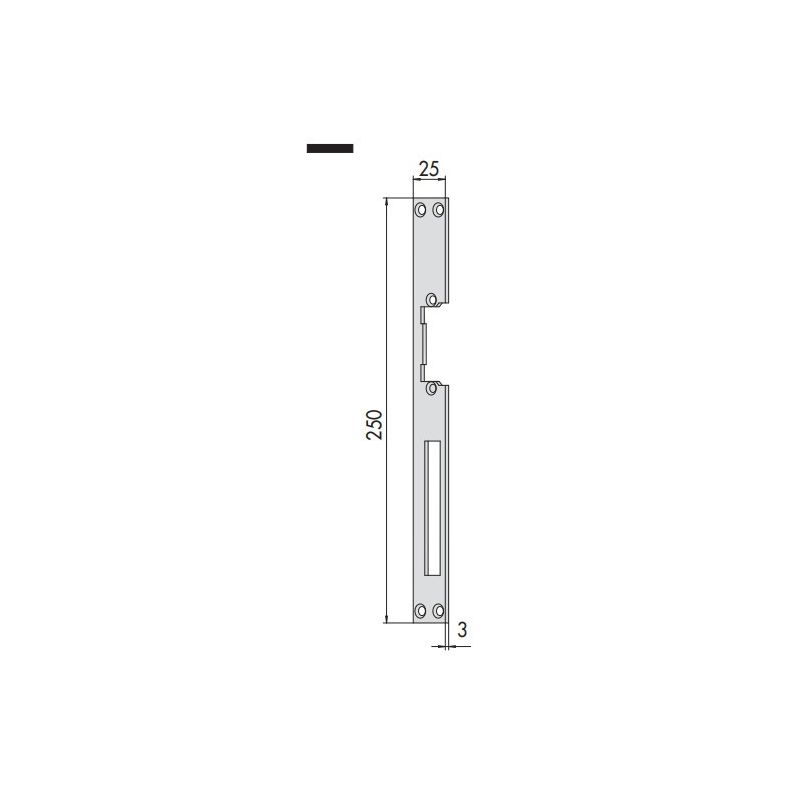 Flat front plate 05001 CISA for electric strike