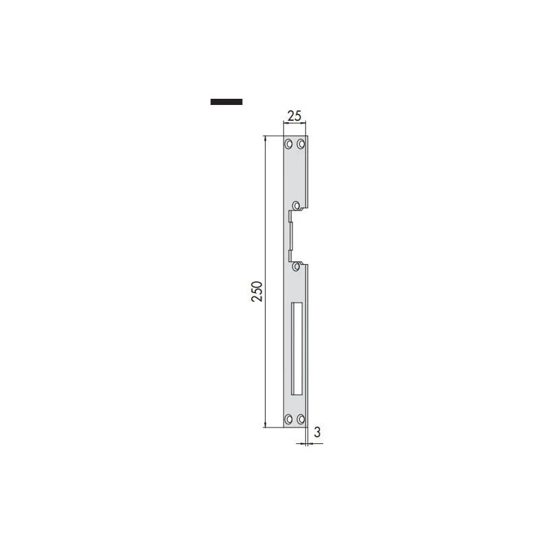 Flat front plate 05001 CISA for electric strike Flat front plate 05001 CISA for electric strike