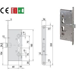 Serratura Cisa 43114.65.0 infilare per antipanico e porte