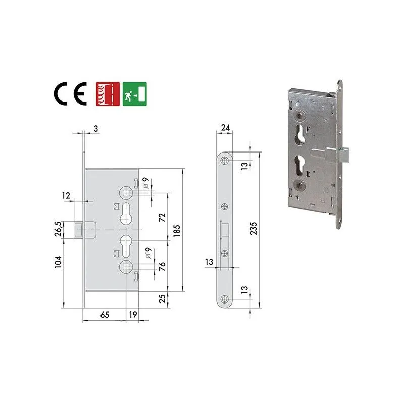 Cisa 43114 mortise lock for antipanic and fire doors Cisa 43114 mortise lock for antipanic and fire doors