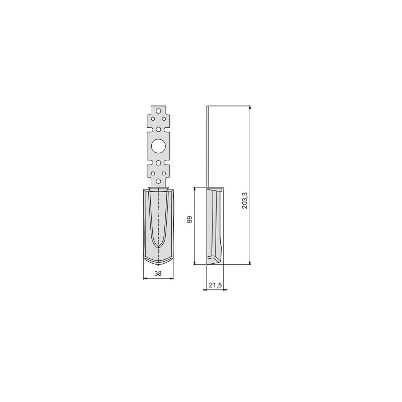 Cisa external plate 07176.66 blind for Fast-Touch handles