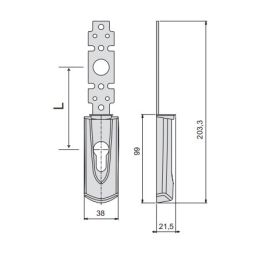 Cisa external plate 07176.61 center distance 72mm for