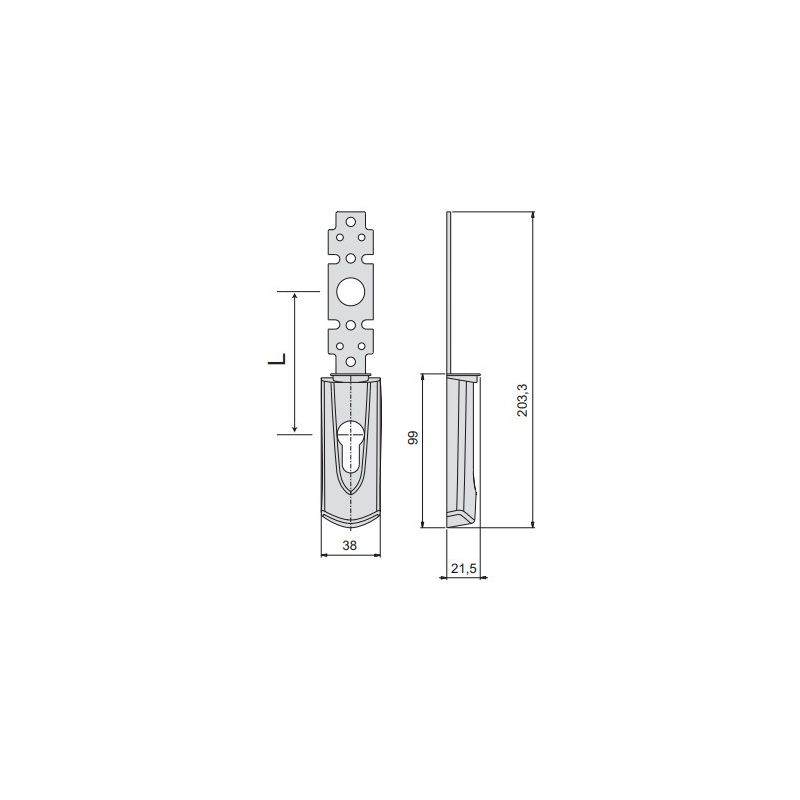 Cisa external plate 07176.61 center distance 72mm for