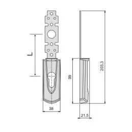Cisa external plate 07176.62 center distance 85mm for
