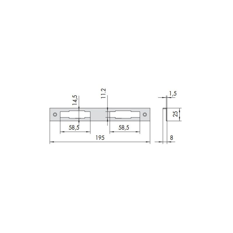 Contropiastra CISA 06226.00.0 ad angolo per serrature infilare