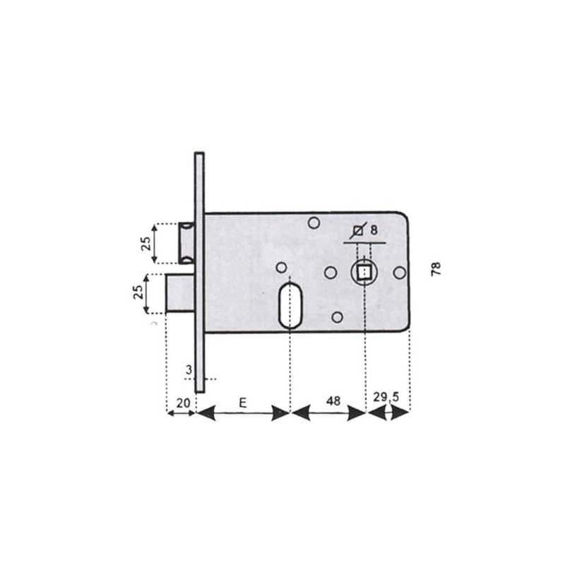 Serratura YALE CORNI 8600070 infilare per fascia