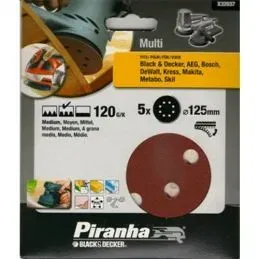 5 Dischi abrasivi diam.125mm att. velcro per Rotoorbitali