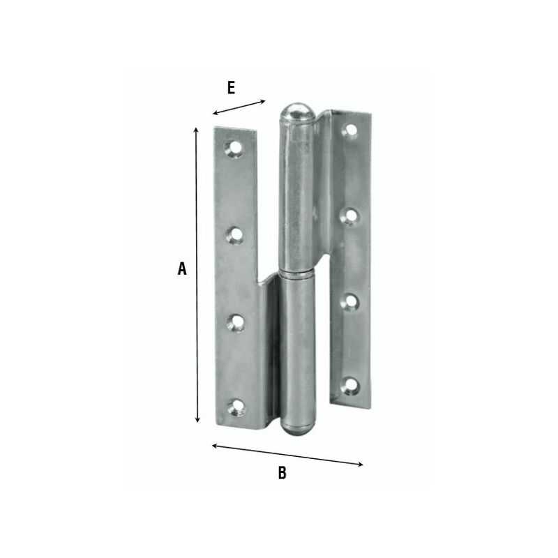 Folded book hinge for doors - iron