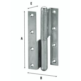 Cerniera a libro piegata per porte - in ferro