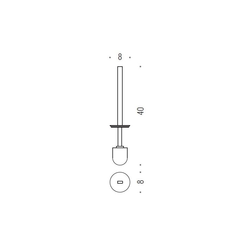 [SPARE PART] WC Stick with brush B2958 Colombo Design