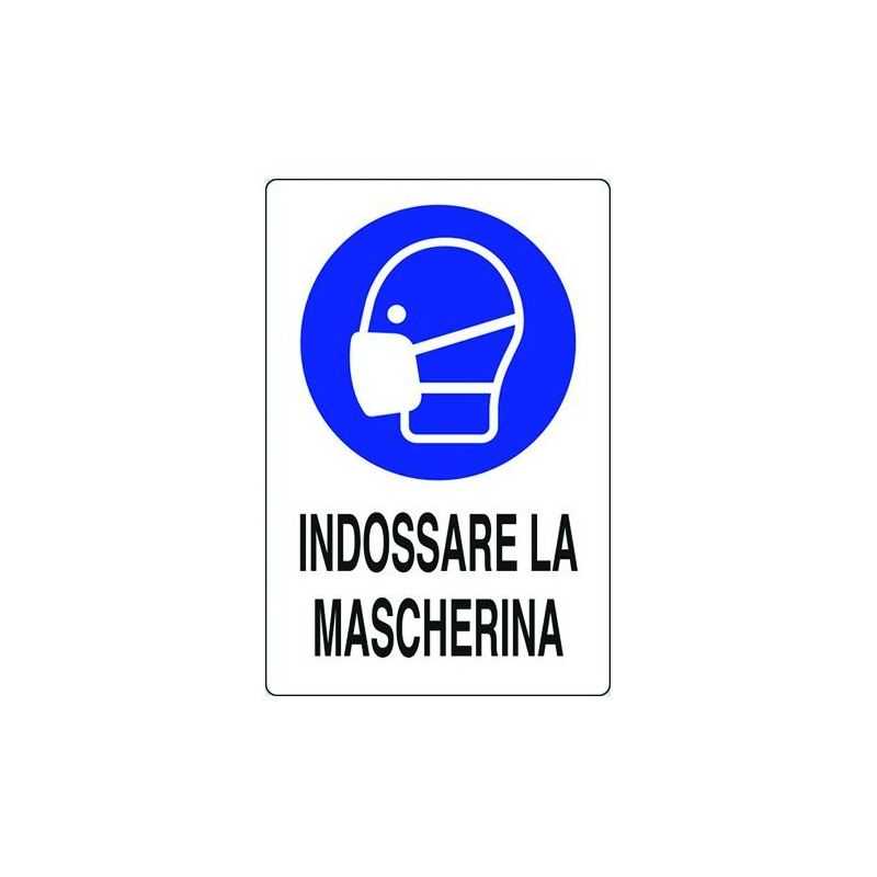 Cartello "Indossare la mascherina" 300x200 plastica