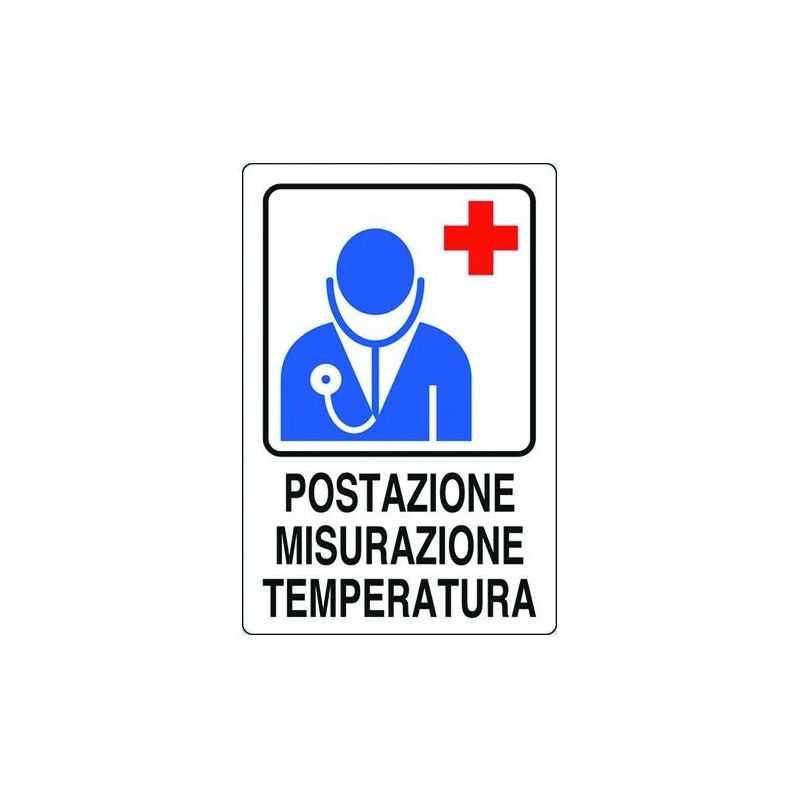 "Postazione misurazione temperatura" sign 300x200 plastic