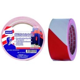 Warning tape ADHESIVE white / red h 50mm 33 mt.