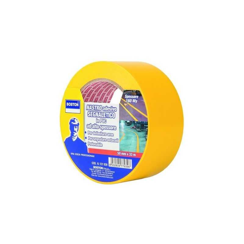 Warning tape ADHESIVE yellow h 50mm 33 mt.