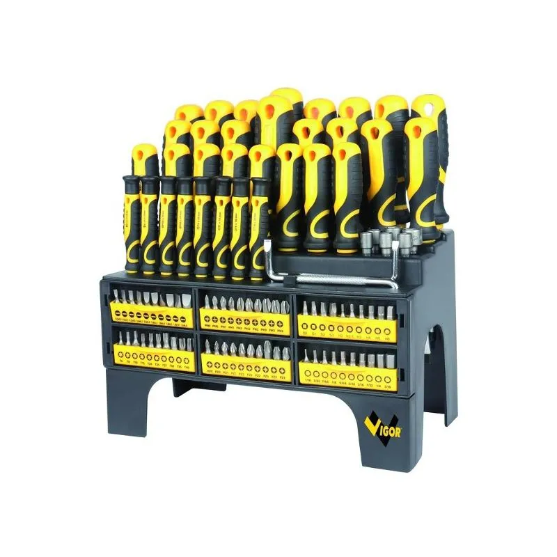 VIGOR screwdrivers and inserts series 100 pieces