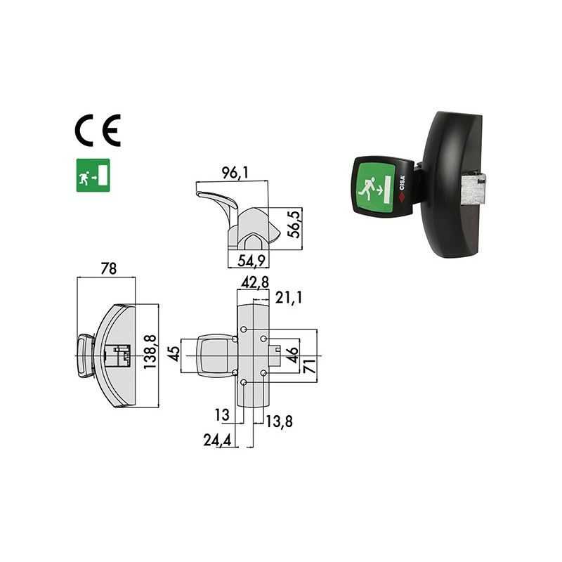 Cisa panic exit device 59061.10.0 Push-Pad