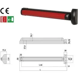 Maniglione antipanico Cisa 59711.00 0FR Fast-touch per