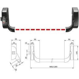 Panic exit device ISEO Idea Side base 9411000505