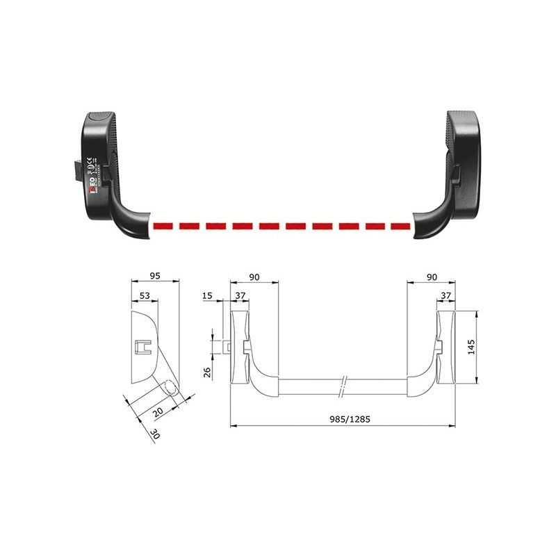 Maniglione antipanico ISEO Idea Base laterale 9411000505