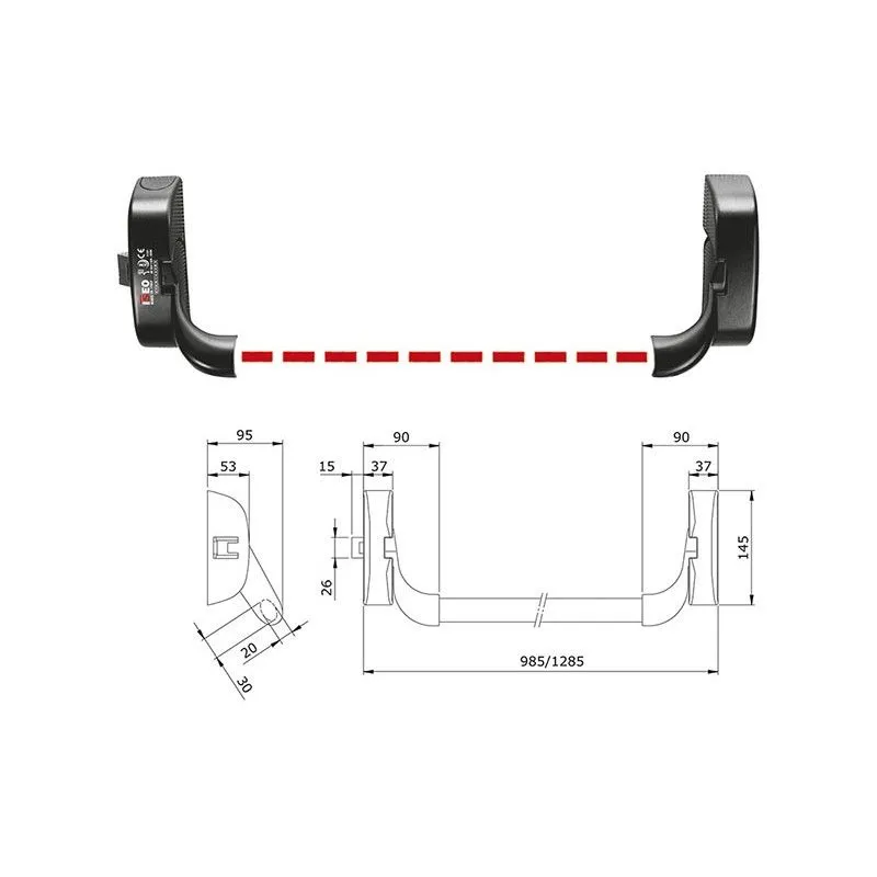 Panic exit device ISEO Idea Side base 9411000505 Panic exit device ISEO Idea Side base 9411000505