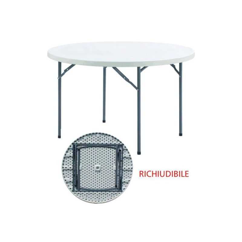 Round folding PVC table diam.122cm