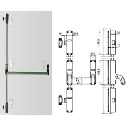 Maniglione antipanico Savio KH.31 Circeo triplice laterale