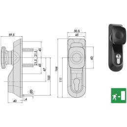 Pomolo esterno Cisa 07078.69 per maniglione antipanico