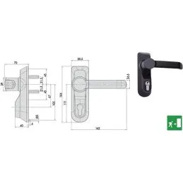 Comando maniglia esterna Cisa 07078.68 per maniglione antipanico