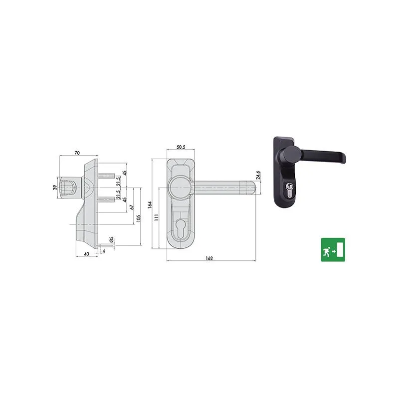 Cisa external control 07078.68 for panic exit device Cisa external control 07078.68 for panic exit device