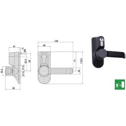 Comando maniglia esterna Cisa 07078.38 per maniglione antipanico