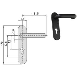 Maniglia Cisa 07076.26 per maniglione antipanico singola