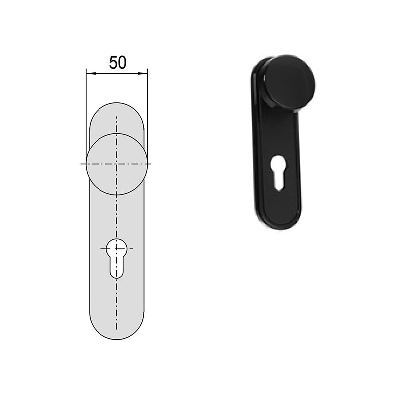 Pomolo Cisa 07076.24 per maniglione antipanico