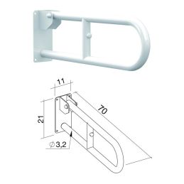 Maniglione per bagno ribaltabile ECO bianco 70 cm