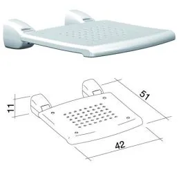 ECO white flip-up shower seat