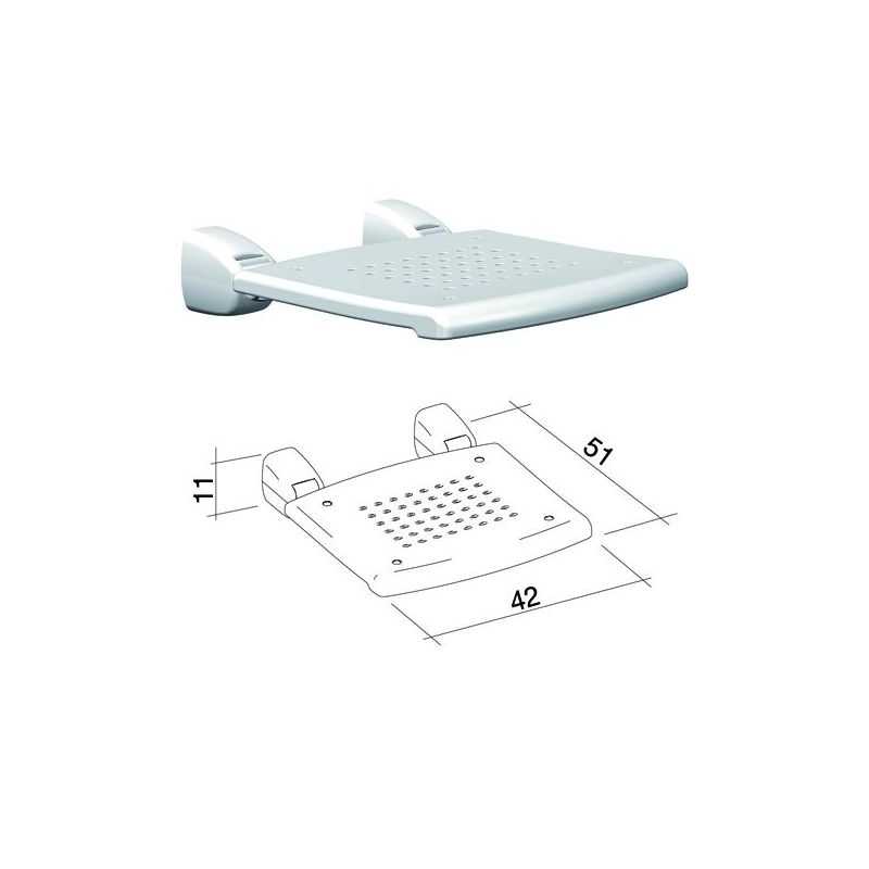 ECO white flip-up shower seat