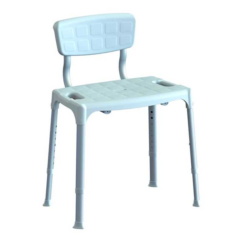 Adjustable shower seat stool with backrest