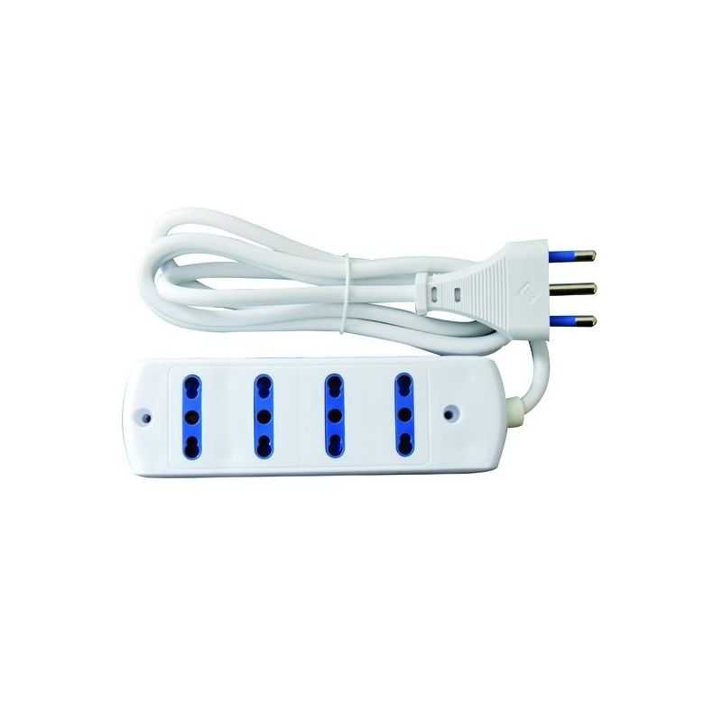 Multi-socket power strip 4 places by-pass 16A plug