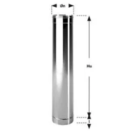 Pipe L 1.0 m single wall flue MONO De Marinis Inox