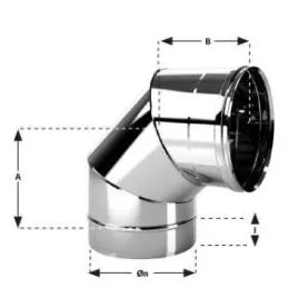 Curva 90° MC9 Mono Inox Aisi316 Canna fumaria monoparete