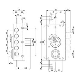 Lock applied Mottura 20.517 double-bit key