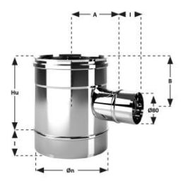 90 gradi reduced T-pipe Ø80 MONO De Marinis single-walled flue