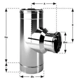 90° Reduced T-pipe MONO De Marinis chimney