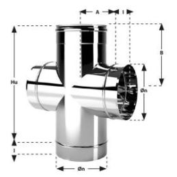 T pipe with MONO De Marinis single-wall chimney INSPECTION