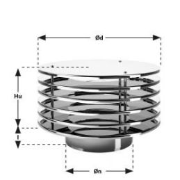 Hat with single-walled chimney fins MONO De Marinis Inox