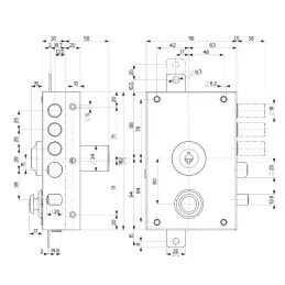 Serratura sicurezza elettrica Mottura 30.E10 laterale 1/2 giro