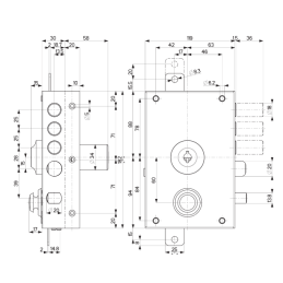 Serratura di sicurezza elettrica Mottura 30.E32 triplice 1/2